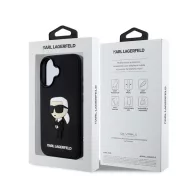   Karl Lagerfeld 3D Rubber Ikonik Apple iPhone 16 hátlap tok, fekete