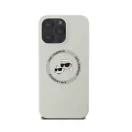 Karl Lagerfeld Liquid Silicone K&CH Heads Apple iPhone 16 Pro Magsafe kompatibilis hátlap tok, bézs