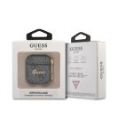 Guess 4G Script PC/PU Apple AirPods 1/2 hátlap tok, fekete