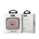 Karl Lagerfeld PU Embossed Choupette Head Apple AirPods 3 tok, rózsaszín