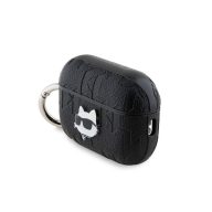   Karl Lagerfeld PU Embossed Choupette Head Apple AirPods Pro 2 tok, fekete
