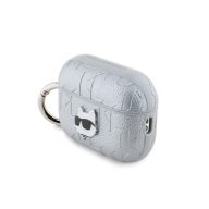   Karl Lagerfeld PU Embossed Choupette Head Apple AirPods Pro 2 tok, ezüst