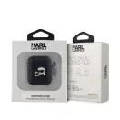 Karl Lagerfeld PU Embossed Karl and Choupette Heads Apple AirPods 1/2 tok, fekete