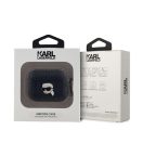 Karl Lagerfeld PU Embossed Karl Head Apple AirPods Pro tok, fekete
