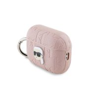   Karl Lagerfeld PU Embossed Karl Head Apple AirPods Pro 2 tok, rózsaszín