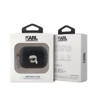   Karl Lagerfeld PU Embossed Karl Head Apple AirPods Pro 2 tok, fekete