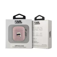   Karl Lagerfeld PU Embossed Karl Head Apple AirPods 1/2 tok, rózsaszín