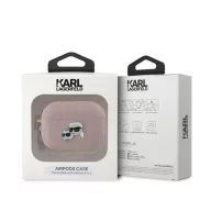   Karl Lagerfeld PU Embossed Karl and Choupette Heads Apple AirPods Pro 2 tok, rózsaszín