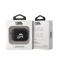   Karl Lagerfeld PU Embossed Karl and Choupette Heads Apple AirPods Pro 2 tok, fekete