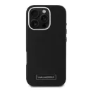 Karl Lagerfeld FW Metal Plate Apple iPhone 16 Pro Max MagSafe kompatibilis hátlap tok, fekete KLHMP16XPGMSRPK