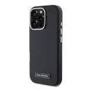 Karl Lagerfeld FW Metal Plate Apple iPhone 16 Pro MagSafe kompatibilis hátlap tok, fekete KLHMP16LPGMSRPK