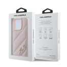 Karl Lagerfeld Quilted Signature Apple iPhone 16 Pro Max hátlap tok, rózsaszín KLHCP16XPQDSMGP