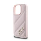 Karl Lagerfeld Quilted Signature Apple iPhone 16 Pro hátlap tok, rózsaszín KLHCP16LPQDSMGP
