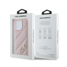 Karl Lagerfeld Quilted Signature Apple iPhone 16 Pro hátlap tok, rózsaszín KLHCP16LPQDSMGP