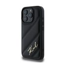 Karl Lagerfeld Quilted Signature Apple iPhone 16 Pro Max hátlap tok, fekete KLHCP16XPQDSMGK
