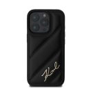 Karl Lagerfeld Quilted Signature Apple iPhone 16 Pro Max hátlap tok, fekete KLHCP16XPQDSMGK