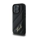 Karl Lagerfeld Quilted Signature Apple iPhone 16 Pro hátlap tok, fekete KLHCP16LPQDSMGK
