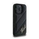Karl Lagerfeld Quilted Signature Apple iPhone 16 Pro hátlap tok, fekete KLHCP16LPQDSMGK