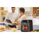 Forró levegős sütő, fritőz, Air Fryer, olaj nélküli, 1050 W teljesítmény, 4.5 l-es, Digitális kijelzővel, 8 programos, Leacco AF020, szürke