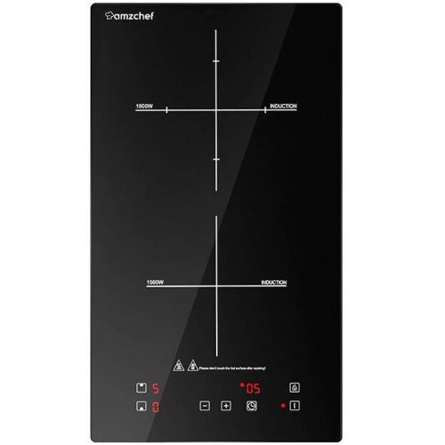 Indukciós főzőlap, vezetékes, 3300 W teljesítmény, állítható hőmérséklet, érintő panellel, LCD kijelző, asztali, Amzchef IRC119, fekete