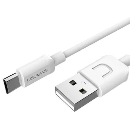 USB töltő- és adatkábel, microUSB, 100 cm, Usams U-Turn, fehér, US-SJ098