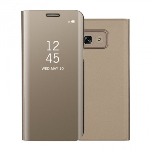 Samsung Galaxy J6 (2018) SM-J600F, Oldalra nyíló tok, hívás mutatóval, Smart View Cover, arany (utángyártott)