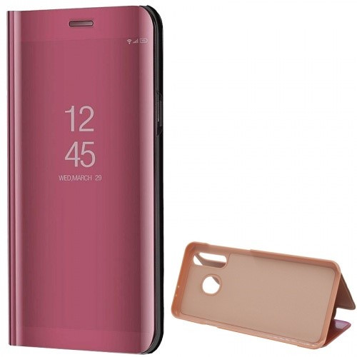 Samsung Galaxy A20e SM-A202F, Oldalra nyíló tok, hívás mutatóval, Smart View Cover, vörösarany (utángyártott)