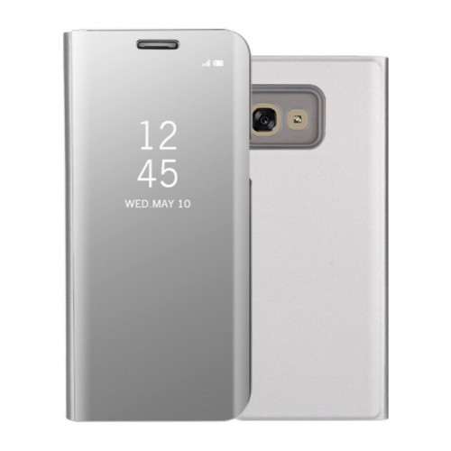 Samsung Galaxy A20e SM-A202F, Oldalra nyíló tok, hívás mutatóval, Smart View Cover, ezüst (utángyártott)