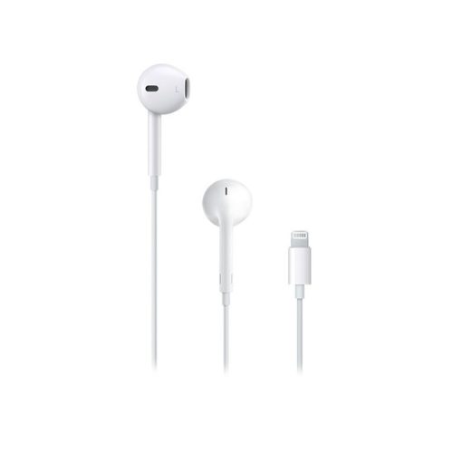 Vezetékes sztereó fülhallgató, Lightning csatlakozó, mikrofon, távirányítós, Apple EarPods, fehér, gyári