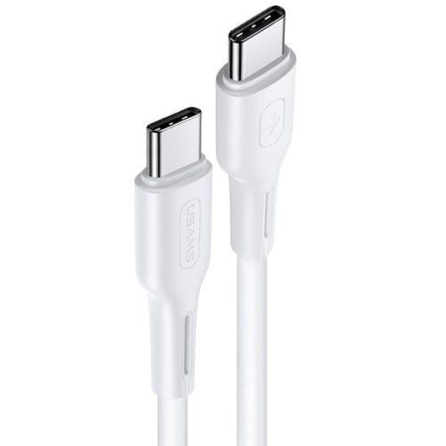 USB Type-C töltő- és adatkábel, USB Type-C, 120 cm, 5000 mA, gyorstöltés, Usams U43, fehér, US-SJ459