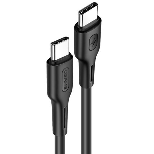 USB Type-C töltő- és adatkábel, USB Type-C, 120 cm, 5000 mA, gyorstöltés, Usams U43, fekete, US-SJ459