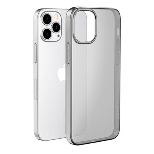 Apple iPhone 12 Pro Max, Szilikon tok, ultravékony, Hoco Light, átlátszó/füst