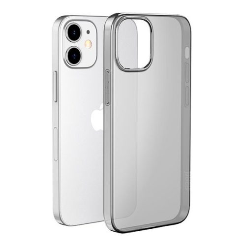 Apple iPhone 12 Mini, Szilikon tok, ultravékony, Hoco Light, átlátszó/füst