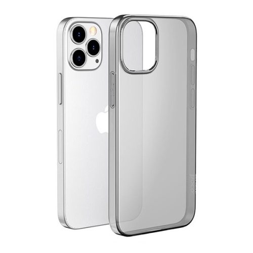 Apple iPhone 12 / 12 Pro, Szilikon tok, ultravékony, Hoco Light, átlátszó/füst