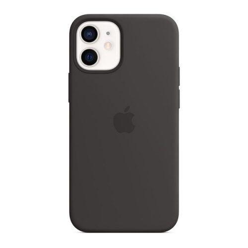 Apple iPhone 12 Mini, Szilikon tok, Magsafe kompatibilis, fekete, gyári