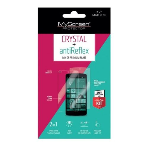 Apple iPhone 12 Pro Max, Kijelzővédő fólia (az íves részre NEM hajlik rá!), MyScreen Protector Crystal+AntiReflex, Clear Prémium