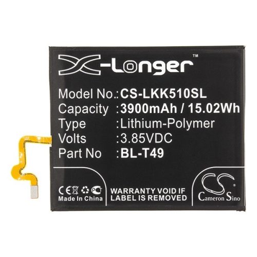 LG K41S / K51S / K61, Akkumulátor, 3900 mAh, Li-Polymer, Cameron Sino, kompatibilis