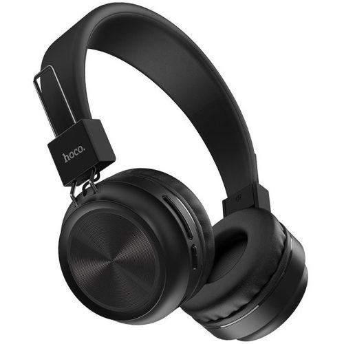 Bluetooth sztereó fejhallgató, v5.0, mikrofon, 3.5mm, funkció gomb, hangerő szabályzó, TF kártyaolvasó, összecsukható, Hoco W25 Promise, fekete