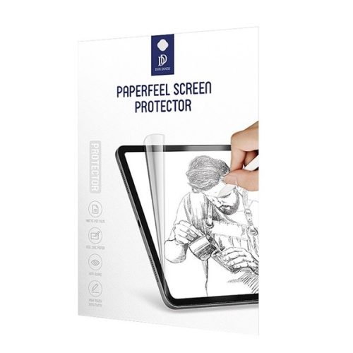 Apple iPad 10.2 (2019 / 2020 / 2021), Kijelzővédő fólia, Matt, Dux Ducis Paperfeel, Clear Prémium