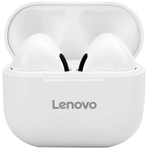 Bluetooth sztereó fülhallgató, v5.0, TWS, töltőtok, zajszűrővel, érintés vezérlés, vízálló, Lenovo LivePods LP40, fehér, gyári