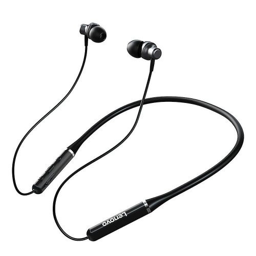 Bluetooth sztereó fülhallgató, v5.0, Multipoint, sportoláshoz, mikrofon, funkció gomb, hangerő szabályzó, zajszűrő, mágneses, vízálló, Lenovo HE05, fekete, gyári