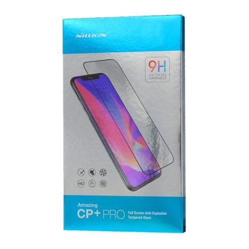 Samsung Galaxy S21 5G SM-G991, Kijelzővédő fólia, ütésálló fólia (az íves részre is!), Tempered Glass (edzett üveg), Full Glue, Nillkin, CP+ PRO, fekete