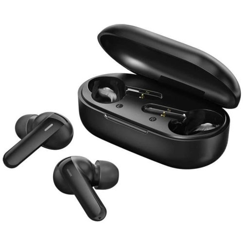 Bluetooth sztereó fülhallgató, v5.0, TWS, töltőtok, vízálló, zajszűrővel, érintés vezérlés, Haylou GT3, fekete, gyári
