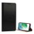 Samsung Galaxy A52 / A52 5G / A52s 5G SM-A525F / A526B / A528B, Oldalra nyíló tok, valódi bőrtok, stand, sima felület, fekete