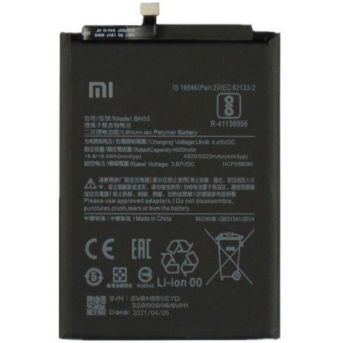 Xiaomi Redmi Note 9S, Akkumulátor, 5020 mAh, Li-Ion Polymer, gyári