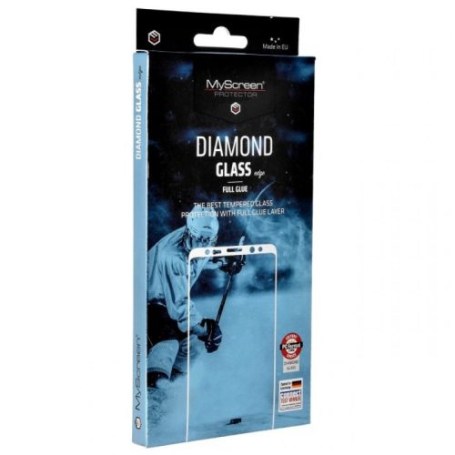 Realme 8 / 8 Pro, Kijelzővédő fólia, ütésálló fólia (az íves részre is!), MyScreen Protector, Diamond Glass (Edzett gyémántüveg), Full Glue, fekete