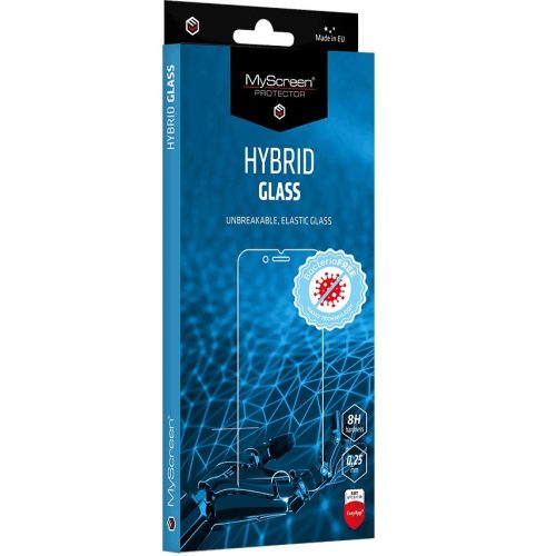 Realme 7i, Kijelzővédő fólia, ütésálló fólia (az íves részre NEM hajlik rá!), MyScreen Protector, Hybridglass Antibacterial, Tempered Glass (edzett üveg), Clear