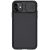 Apple iPhone 11, Műanyag hátlap + szilikon keret, közepesen ütésálló, kamera védelem, csíkos minta, Nillkin CamShield Pro, fekete