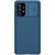 Samsung Galaxy A72 / A72 5G SM-A725F / A726B, Műanyag hátlap + szilikon keret, közepesen ütésálló, kamera védelem, csíkos minta, Nillkin CamShield Pro, sötétkék
