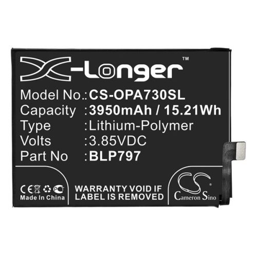 Oppo A72 5G / A73 5G, Akkumulátor, 3950 mAh, Li-Polymer, Cameron Sino, kompatibilis